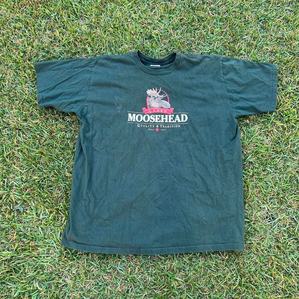 90s Moosehead Beer Cotton T-Shirt Green mens size XXL